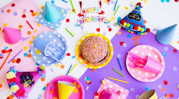 birthday table overhead shot, no birthday party this year