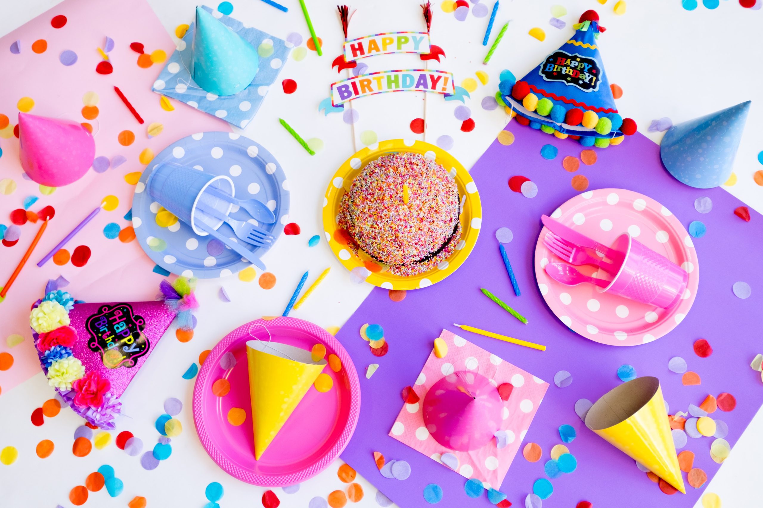 birthday table overhead shot, no birthday party this year