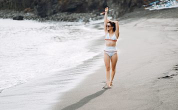 Woman in a bikini on the beach