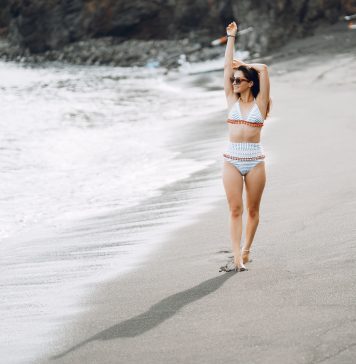 Woman in a bikini on the beach