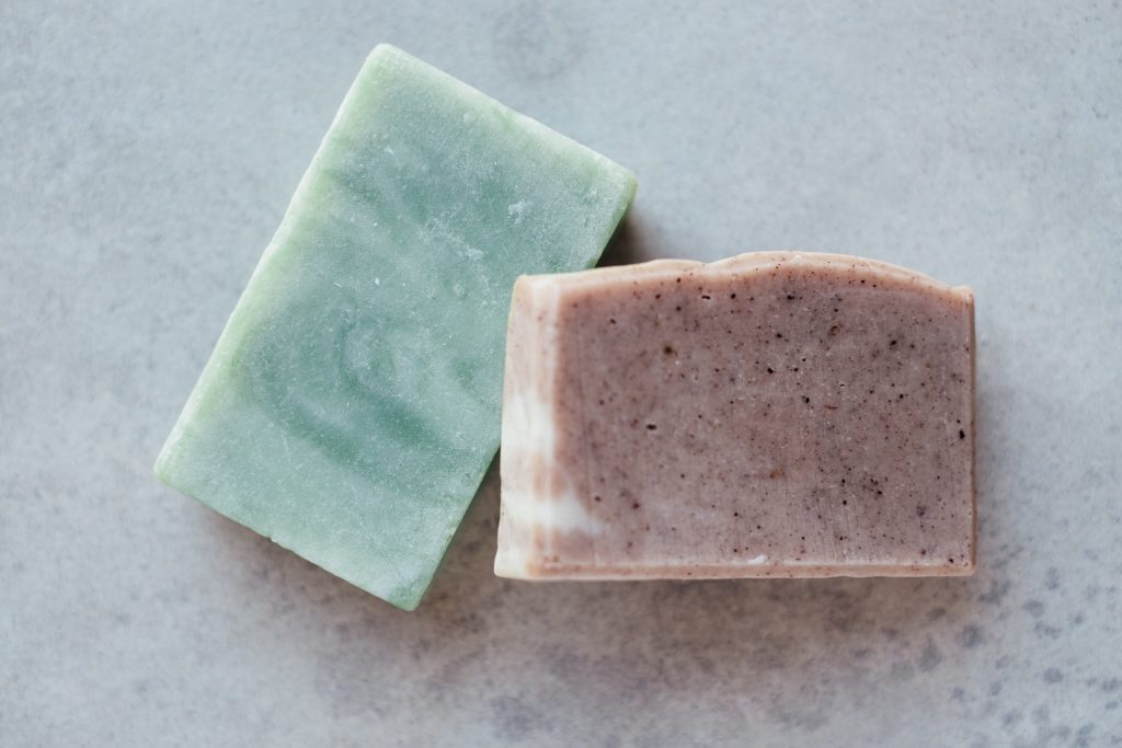 Blocks of soap made with natural ingredients.