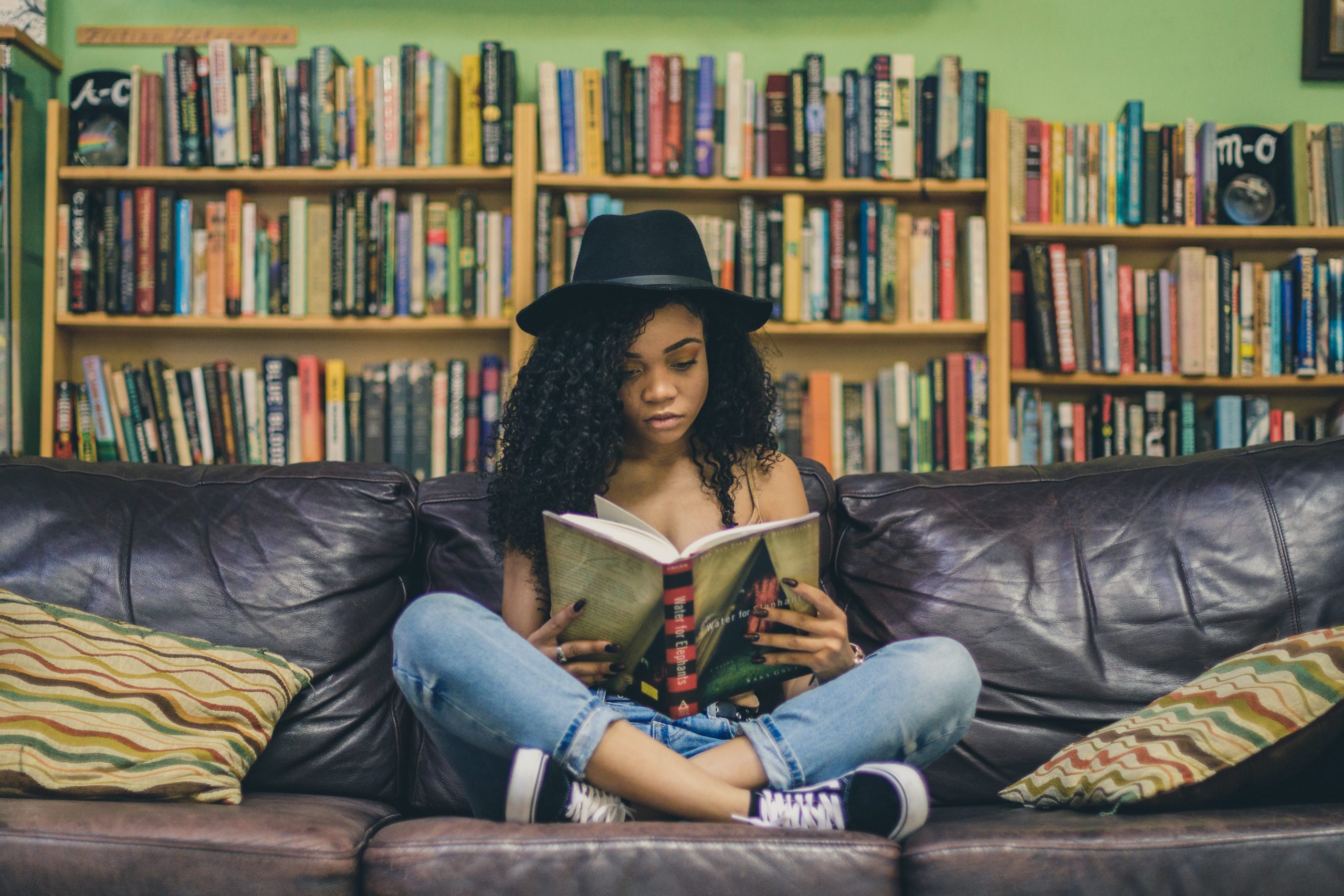 girl reading a book