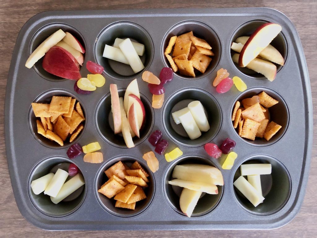 Kids snacks in muffin tin