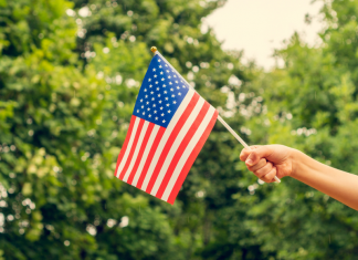 child holding flag