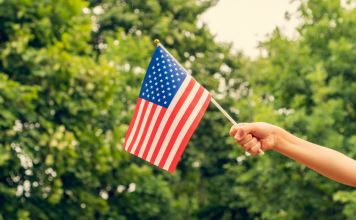 child holding flag