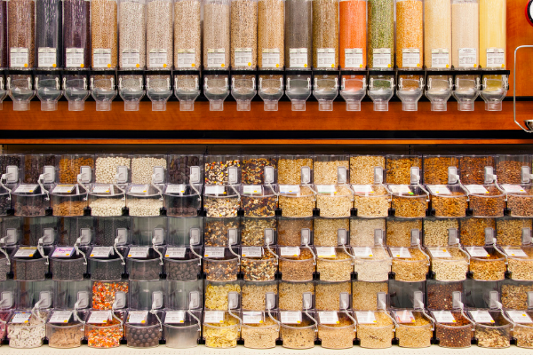 lazy mom’s guide to sustainability, bulk food aisle