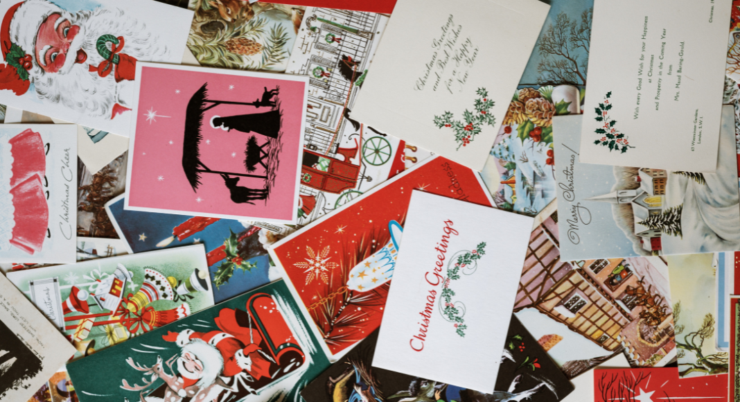 pile of Christmas cards