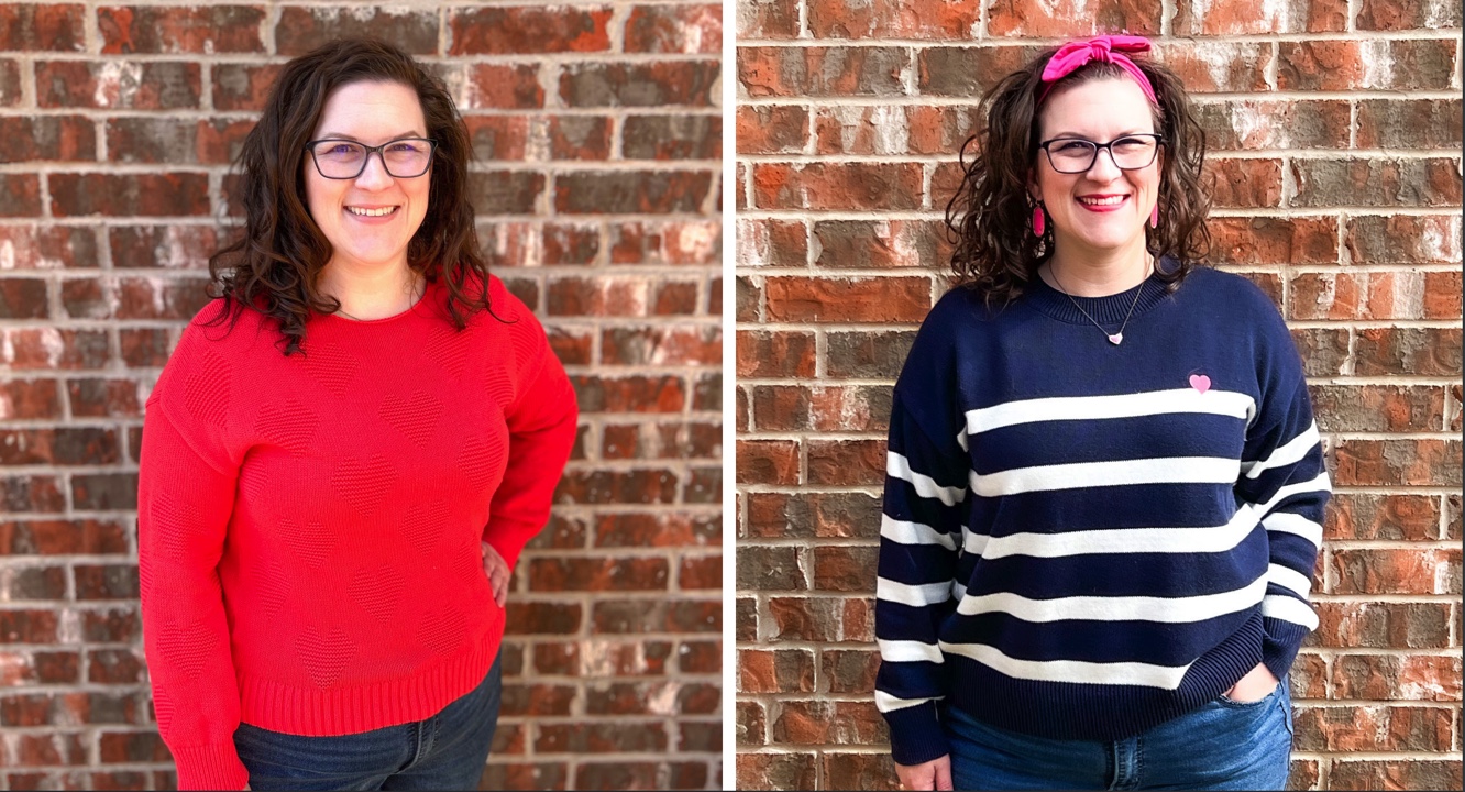 valentine's day heart sweaters