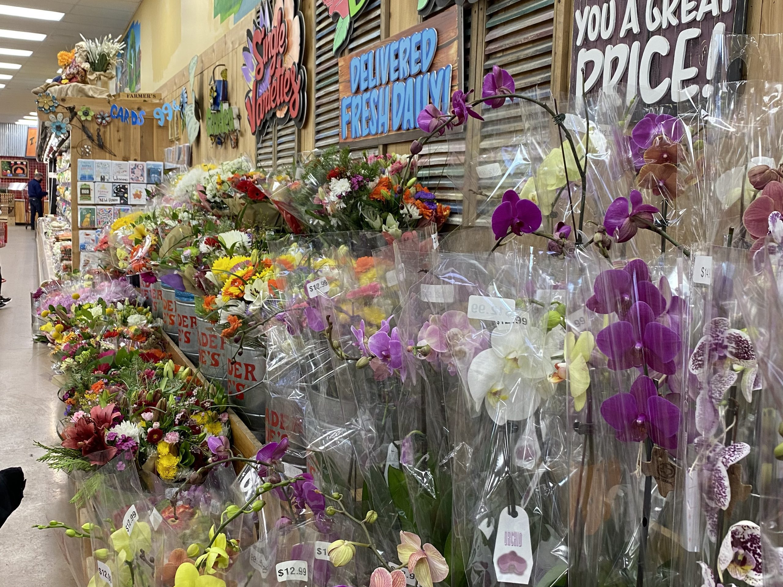 the best things to buy at trader joe's: flower display