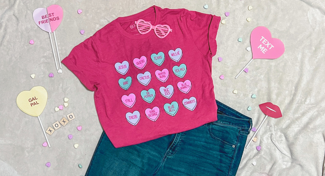 oliver and otis valentine's day heart tshirt