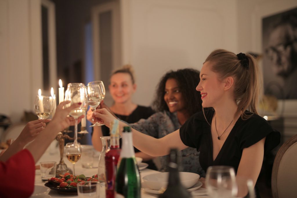 women toasting at dinner, Betty White quotes