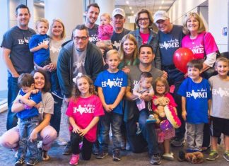 group photo at the airport, post-adoption depression story