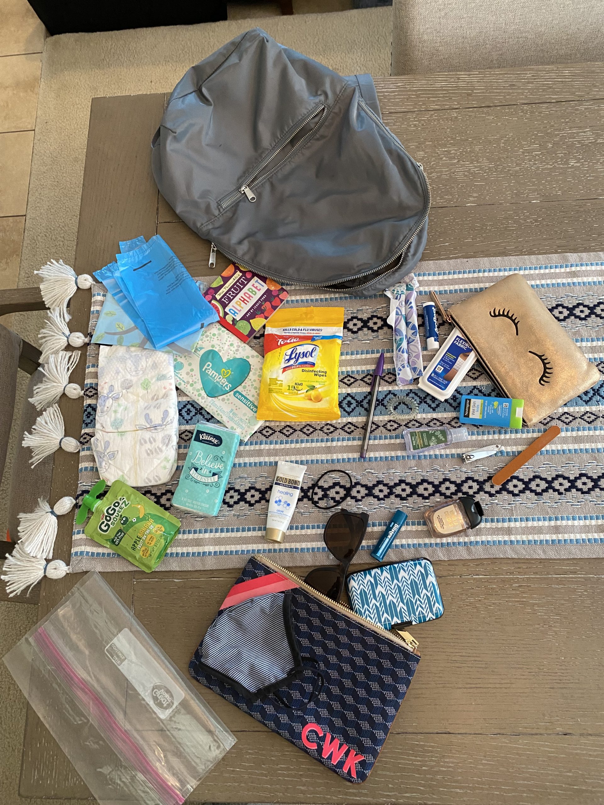 essentials for summer diaper bag