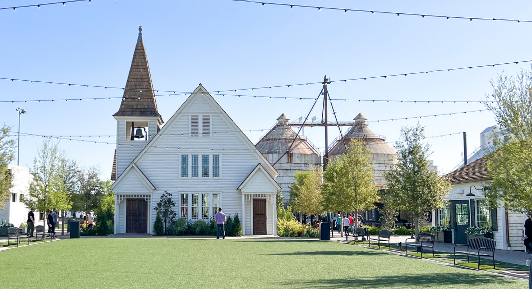 The old church and the silos on a day trip to Magnolia Market