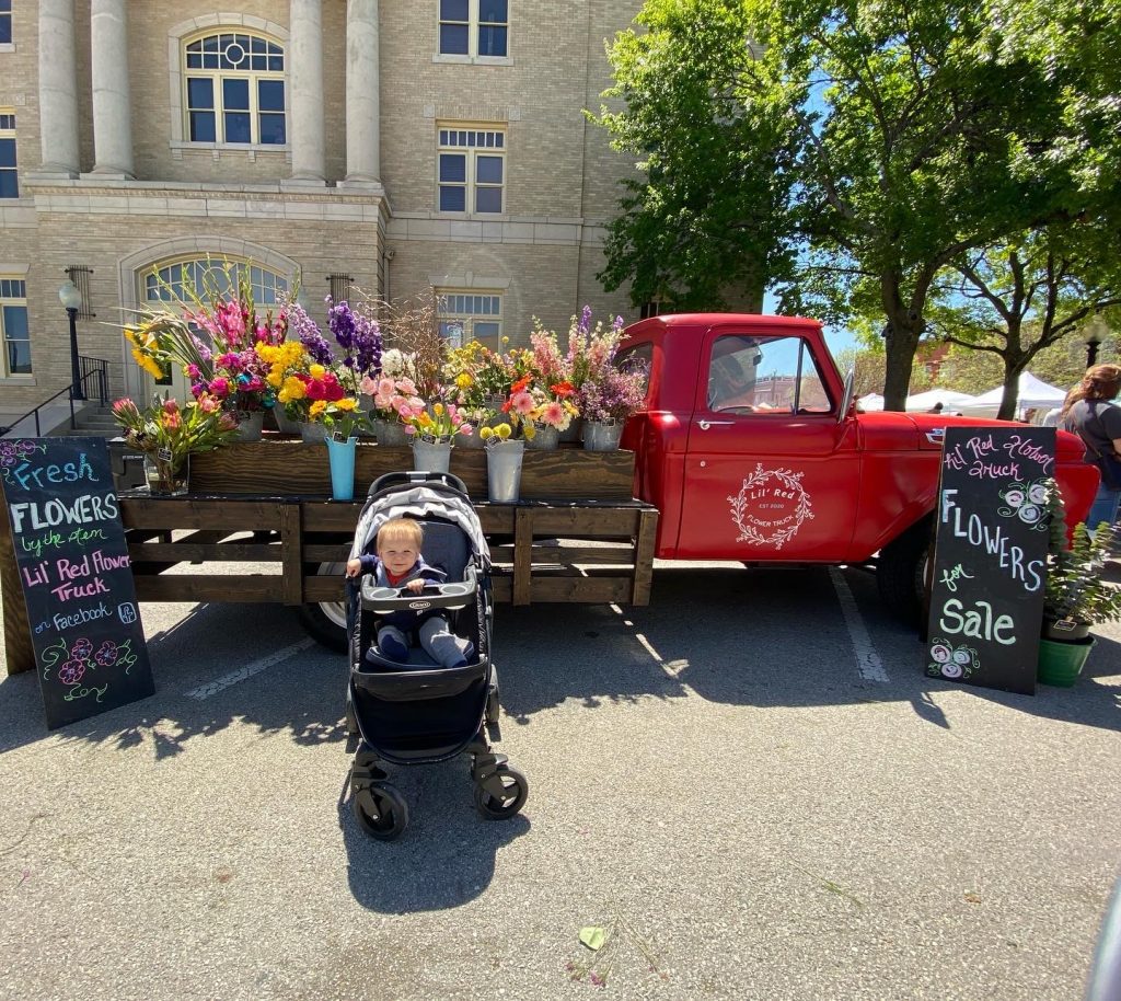 lil' red flower truck downtown McKinney