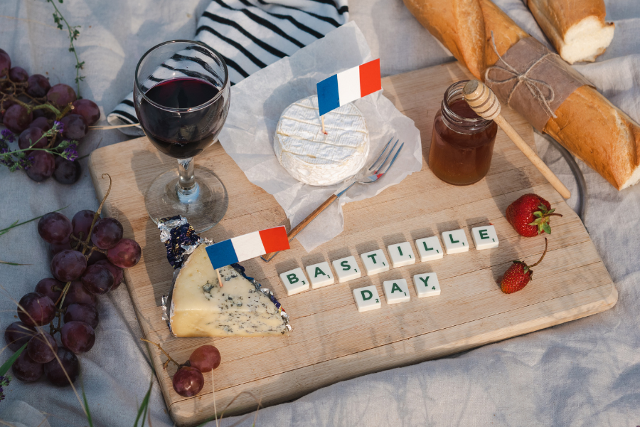 Bastille Day Dallas - scrabble letters spelling bastille day