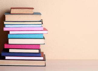 A stack of books.