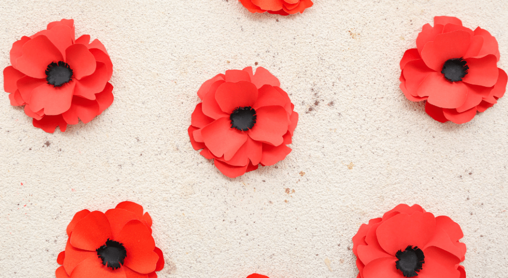 Paper red poppies